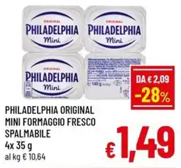 Famila Market PHILADELPHIA ORIGINAL MINI FORMAGGIO FRESCO SPALMABILE offerta