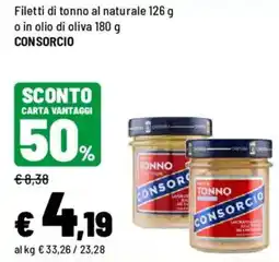 Iper La Grande Filetti di tonno al naturale CONSORCIO offerta