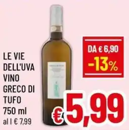 Famila Market LE VIE DELL'UVA VINO GRECO DI TUFO offerta