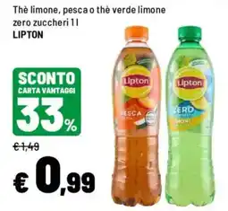 Iper La Grande Thè limone, pesca o thè verde limone LIPTON offerta