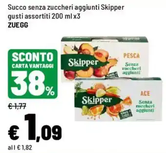 Iper La Grande Succo senza zuccheri aggiunti Skipper offerta