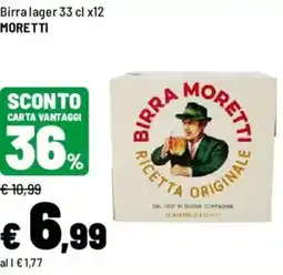Iper La Grande Birra lager MORETTI offerta