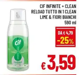 Famila Market CIF INFINITE + CLEAN RELOAD TUTTO IN 1 CLEAN LIME & FIORI BIANCHI offerta