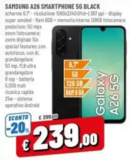Famila Market SAMSUNG A26 SMARTPHONE 5G BLACK offerta