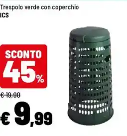 Iper La Grande Trespolo verde con coperchio offerta