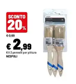 Iper La Grande Kit 3 pennelli per pittura NESPOLI offerta
