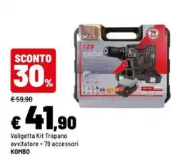 Iper La Grande Valigetta Kit Trapano avvitatore + 79 accessori KOMBO offerta