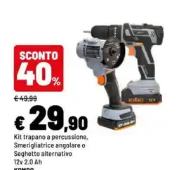 Iper La Grande Kit trapano a percussione, Smerigliatrice angolare o Seghetto alternativo KOMBO offerta