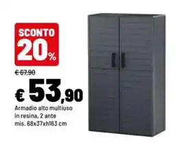 Iper La Grande Armadio alto multiuso in resina, 2 ante offerta
