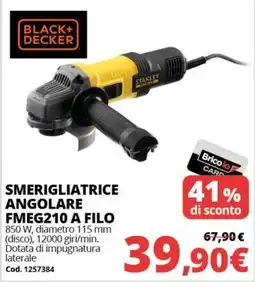 Brico Io Smerigliatrice angolare Stanley FMEG210 a filo offerta