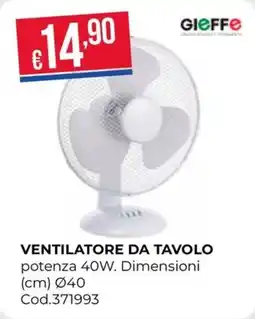 Pronto Hobby GIEFFE VENTILATORE DA TAVOLO offerta