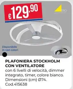 Pronto Hobby PLAFONIERA STOCKHOLM CON VENTILATORE offerta