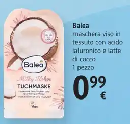 dm drogerie markt Balea maschera viso in tessuto con acido ialuronico e latte di cocco offerta