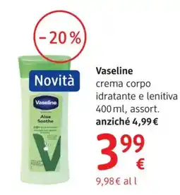 dm drogerie markt Vaseline crema corpo idratante e lenitiva offerta