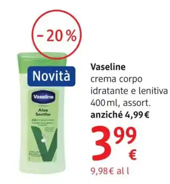 Vaseline crema corpo idratante e lenitiva