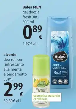dm drogerie markt Balea MEN gel doccia fresh 3in1 offerta