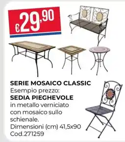 Pronto Hobby SERIE MOSAICO CLASSIC SEDIA PIEGHEVOLE offerta