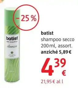 dm drogerie markt batist shampoo secco classico offerta