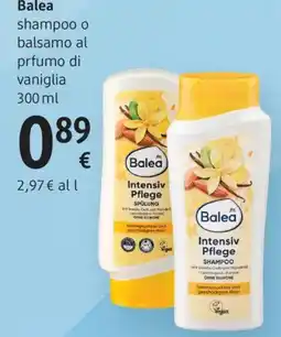 dm drogerie markt Balea shampoo o balsamo al profumo di vaniglia offerta