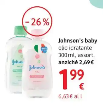 dm drogerie markt Johnson's baby olio idratante offerta