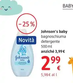 dm drogerie markt Johnson's baby bagnoschiuma detergente offerta
