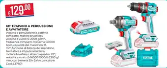 KIT TRAPANO A PERCUSSIONE E AVVITATORE
