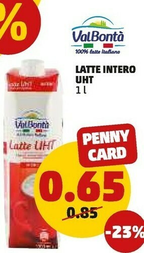 PENNY Latte intero uht offerta