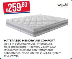 Pronto Hobby MATERASSO MEMORY AIR COMFORT Rinaldi offerta