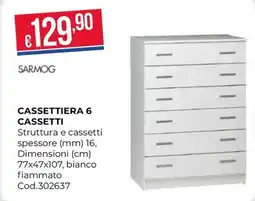 Pronto Hobby SARMOG CASSETTIERA 6 CASSETTI offerta