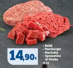 Sigma Rollè Hamburger Macinato Spezzatino di Vitello offerta