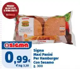 Sigma Sigma Maxi Panini Per Hamburger Con Sesamo offerta