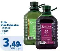 Sigma Crifo Vino Rubestro offerta