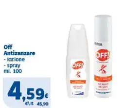 Sigma Off Antizanzare, lozione, spray offerta