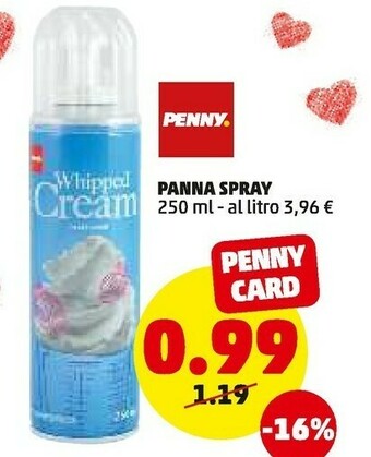 PENNY Penny - panna spray 250 g(ml) offerta