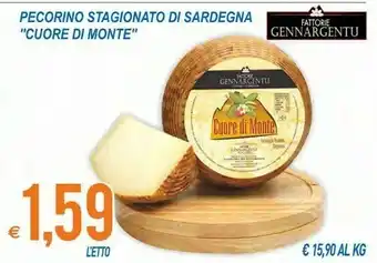 MD Discount Fattorie gennargentu pecorino stagionato di sardegna cuore di monte offerta
