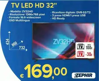 MD Discount Zephir zv32hd-w 81,3 cm (32") hd nero offerta