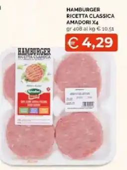 Mercatò Extra Hamburger Ricetta Classica Amadori offerta