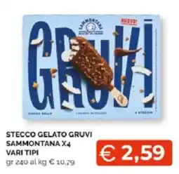 Mercatò Extra Stecco Gelato Gruvi Sammontana offerta
