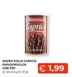 Mercatò Extra WAFFER ROLLS CAPRICE PAPADOPoulos offerta
