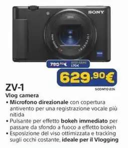 Euronics SONY ZV-1 Vlog camera offerta