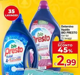Despar bio Presto Detersivo liquido offerta