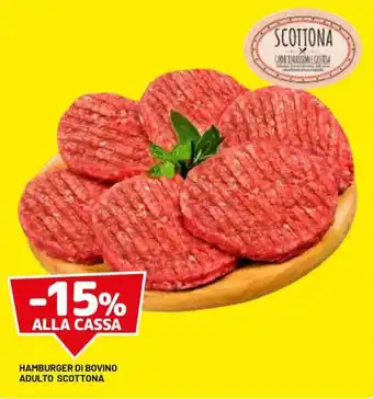 DPiù Hamburger di bovino adulto Scottona offerta