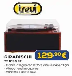 Euronics trevi GIRADISCHI TT 1030 BT offerta