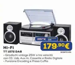 Euronics Hi-Fi TT 1072 DAB offerta