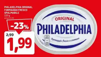 DPiù PHILADELPHIA ORIGINAL FORMAGGIO FRESCO SPALMABILE offerta