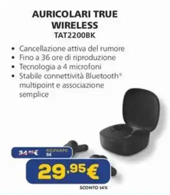 Auricolari True Wireless TAT2200BK