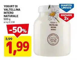 DPiù Yogurt di Valtellina Intero Naturale offerta