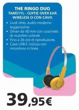 Euronics THE RINGO DUO TAMSY1YL - CUFFIE OVER EAR offerta
