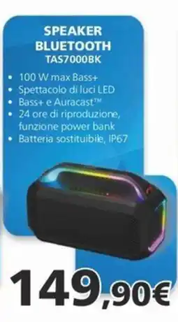 Euronics SPEAKER BLUETOOTH TAS7000BK offerta