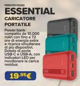 Euronics ESSENTIAL CARICATORE PORTATILE offerta